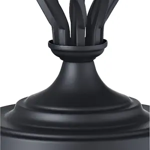 Traditional Black Table Lamp Base with Twist Metal Stem Design and Inline Switch