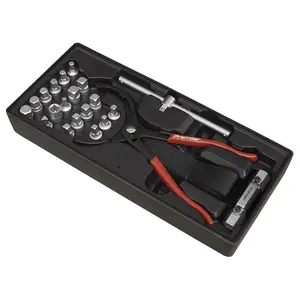 Sealey Tool Tray with Oil Filter Wrench, Pliers & Drain Plug Set 21pc TBT28