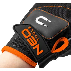 Work gloves with magnet, fingerless, size 10 - Neo Tools