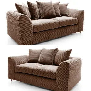 Lennox Chocolate Sofa Set 3 Seater +2 Seater