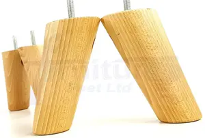 Angled Wood Furniture Feet 135mm High Natural Replacement Furniture Legs Set Of 4 Sofa Chairs Stools M8