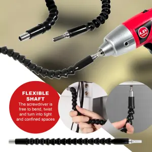 Mini Rechargeable Cordless Electric Screwdriver Drill Tool + Bits + Flexible Extension