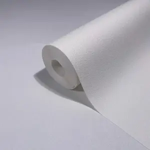 Galerie Industrial Effects White Textured Plain Effect Wallpaper Roll