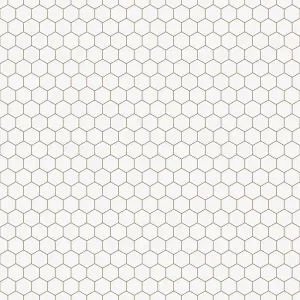 Mosaic sheet in ceramic on net 323mm x 277mm - White Hexagon