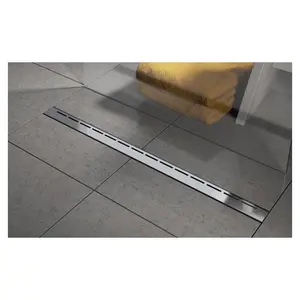 Stainless Steel Shower Channel BP05 140Cm - Floor Drainage Channel For Shower Floor Level Stainless Steel Trim Drain Strainer Shower Cap