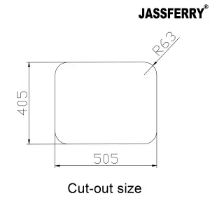 JASSFERRY Undermount Stainless Steel Kitchen Sink 1.0 Single Bowl, 550 x 450 mm