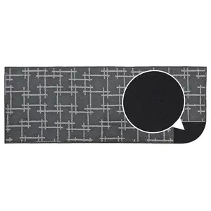 JVL Vector Machine Washable Latex Backed Runner Doormat, 57x150cm, Grey