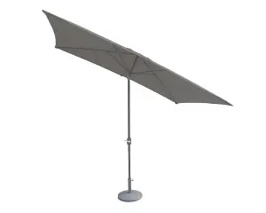 Grey 2.4x3m Crank and Tilt Parasol - Grey Pole (38mm Pole, 8 Ribs)