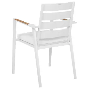 Set of 4 Garden Chairs with Cushions TAVIANO Metal White