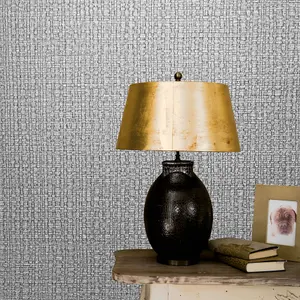 Galerie Perfecto 2 Light Grey Weave Texture Textured Wallpaper