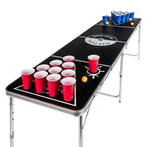 HI Pong Folding Table Flexible and Height Adjustable Black