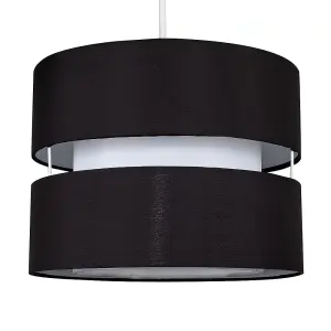 ValueLights Small Sophia Black Ceiling Pendant Shade and B22 GLS LED 10W Warm White 3000K Bulb