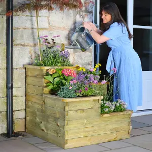 Zest 4 Tier Raised Wooden Bed Garden Layered Planter