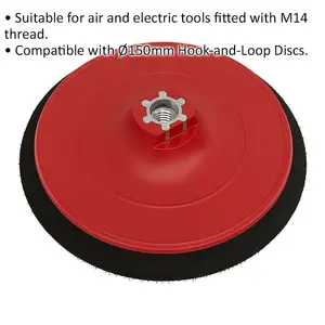 148mm DA Backing Pad for Hook and Loop Discs - M14 Thread for Angle Grinders