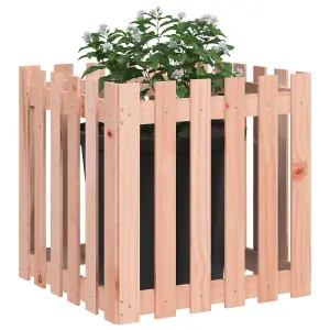 Berkfield Garden Planter with Fence Design 60x60x60 cm Solid Wood Douglas