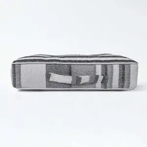 Homescapes Morocco Striped Cotton Floor Cushion Grey