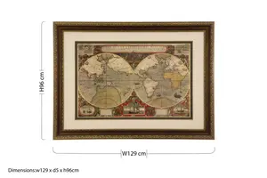 Interiors by Premier Framed World Map Wall Art