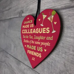 Red Ocean Chance Made s Colleagues GIFT Fun and Laughter Wooden Heart Leaving Gift Plaque Work Friendship Sign