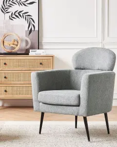 Beliani Retro Armchair SOBY Fabric Grey