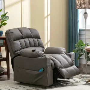 Large Faux Leather Electric Massage Recliner Chair with Cup Holders