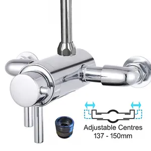 Dual Control Thermostatic Exposed Shower Mixer Valve 137mm 150mm 3/4" Top Outlet