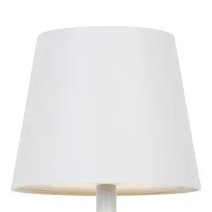 GoodHome Quelea Matt White Rechargeable Integrated LED Table lamp