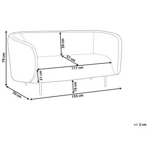 2 Seater Fabric Sofa Taupe LOEN