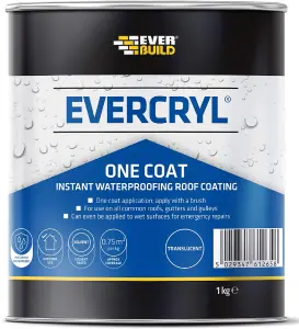 Everbuild Evercryl One Coat Instant Waterproofing Clear 1kg (Pack Of 6)