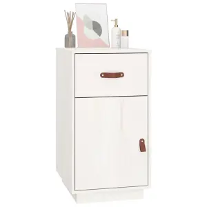 Berkfield Desk Cabinet White 40x50x75 cm Solid Wood Pine