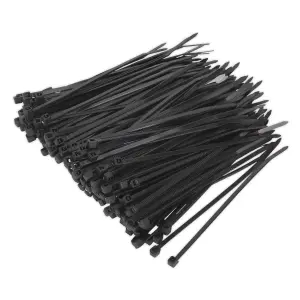 Sealey Cable Zip Ties Nylon Wraps 100mm x 2.5mm Black Pack of 200 CT10025P200