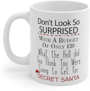 Secret Santa Mug, Gift: With A Budget Of Only.... Funny Christmas Gift Idea, Work Mug, Office Gift For Colleague, Office Mug, Workmate Gifts