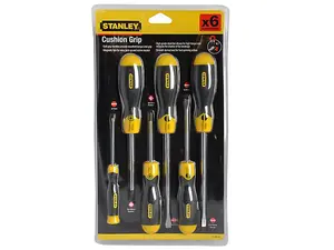 Stanley 6 Piece Cushion Grip Screwdriver Set 5-98-001 STA598001 Pozi Flare