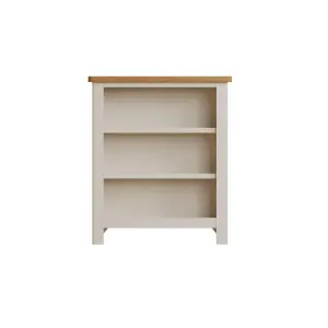 Home Source Ramsgate Small Wide Grey & Oak 3 Shelf Bookcase