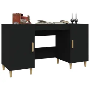 Berkfield Desk Black 140x50x75 cm Engineered Wood