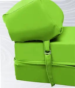 Fold Out Z Bed Chair Sofa Lounger With Pillow - Lime