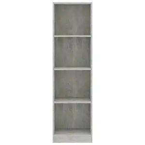 Berkfield 4-Tier Book Cabinet Concrete Grey 40x24x142 cm Engineered Wood