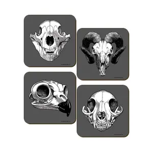 Grindstore Calvaria Collection 4 Piece Coaster Set Dark Grey (One Size)