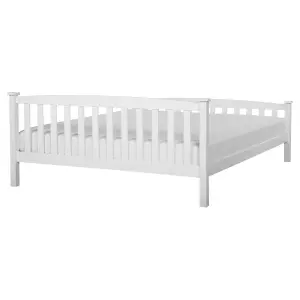 Wooden EU King Size Bed White GIVERNY