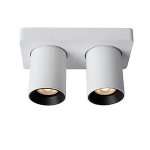 Lucide Nigel Modern Ceiling Spotlight - LED Dim to warm - GU10 - 2x5W 2200K/3000K - White