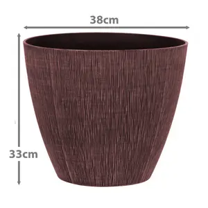 simpa Allure 2PC Dusty Pink Textured Plastic Planters 33cm (H) x 38cm (Diameter)