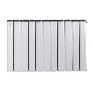 Aluminum Designer Horizontal Radiator Compatible with Heat pump. Energy Efficient. Model "Pioneer" White