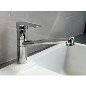 Franke Logos Long Reach Single Lever Swivel Spout Chrome Mixer Kitchen Tap