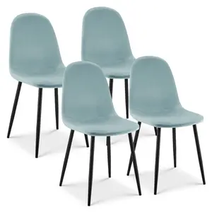 Ron Velvet Dining Chair - Blue