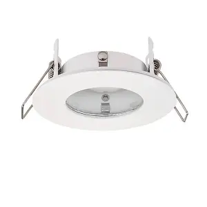 Luminosa Speculo LED Fire Rated 1 Light Bathroom Recessed Light Matt White, Glass IP65