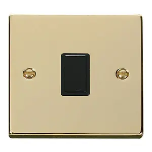 Polished Brass 1 Gang 20A DP Switch - Black Trim - SE Home