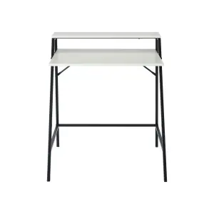 Manera Matt white Two shelf Desk (H)840mm (W)740mm (D)515mm