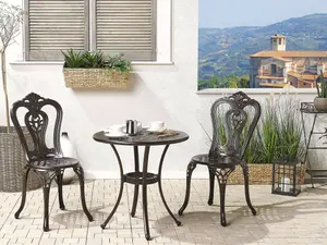 Garden Table Metal Dark Brown BOVINO