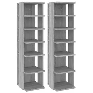 Berkfield Shoe Racks 2 pcs Grey Sonoma 27.5x27x102 cm Engineered Wood