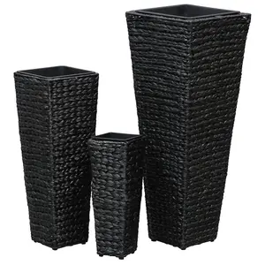 Berkfield Garden Raised Beds 3 pcs Water Hyacinth Black