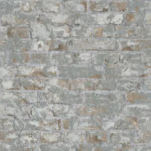 Galerie Industrial Effects Beige Glass Stone Brick Effect Wallpaper Roll